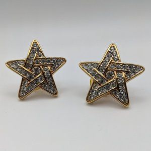 Swarovski crystal and gold star earrings